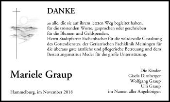 Anzeige von Mariele Graup von MGO