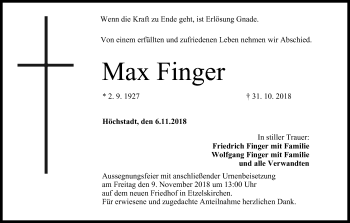 Anzeige von Max Finger von MGO