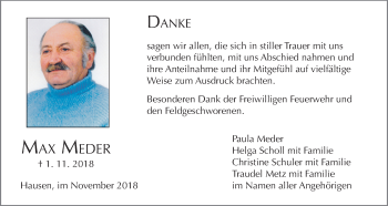 Anzeige von Max Meder von MGO