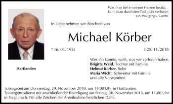 Anzeige von Michael Körber von MGO