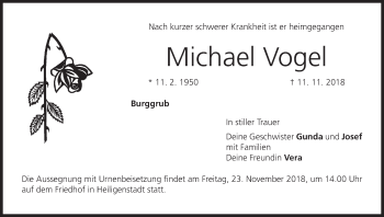 Anzeige von Michael Vogel von MGO