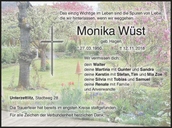 Anzeige von Monika Wüst von MGO