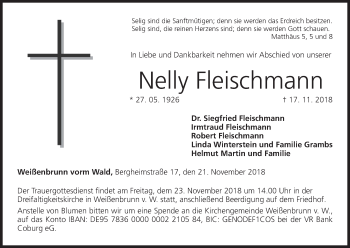 Anzeige von Nelly Fleischmann von MGO