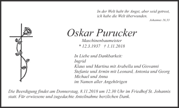 Anzeige von Oskar Purucker von MGO