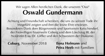 Anzeige von Oswald Gundermann von MGO