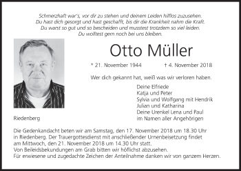 Anzeige von Otto Müller von MGO