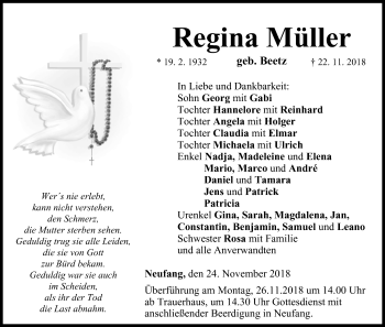 Anzeige von Regina Müller von MGO