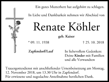 Anzeige von Renate Köhler von MGO