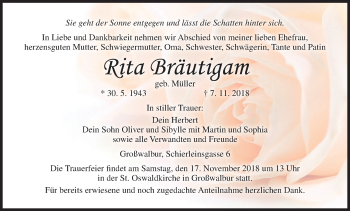 Anzeige von Rita Bräutigam von MGO