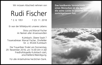 Anzeige von Rudi Fischer von MGO