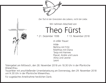 Anzeige von Theo Fürst von MGO