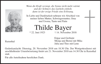 Anzeige von Thilde Bayer von MGO