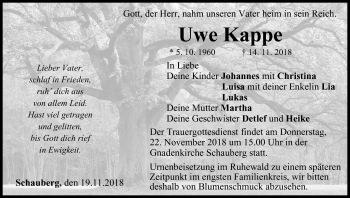 Anzeige von Uwe Kappe von MGO