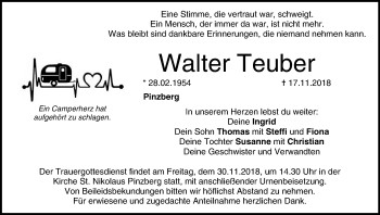 Anzeige von Walter Teuber von MGO