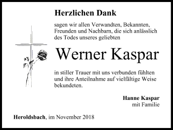 Anzeige von Werner Kaspar von MGO