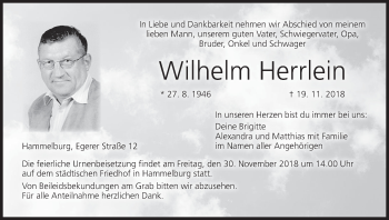 Anzeige von Wilhelm Herrlein von MGO