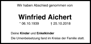 Anzeige von Winfried Aichert von MGO
