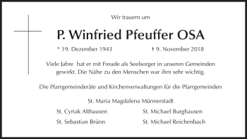 Anzeige von Winfried Pfeuffer von MGO