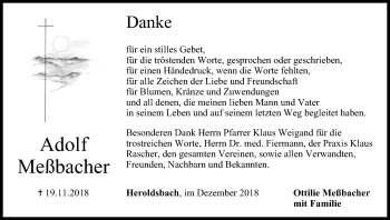 Anzeige von Adolf Meßbacher von MGO