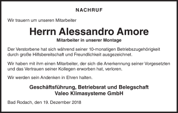 Anzeige von Alessandro Amore von MGO