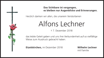 Anzeige von Alfons Lechner von MGO