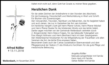 Anzeige von Alfred Rößler von MGO