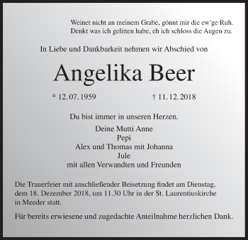 Anzeige von Angelika Beer von MGO