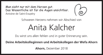 Anzeige von Anita Kalcher von MGO