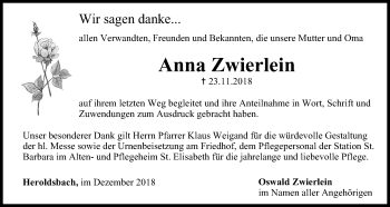 Anzeige von Anna Zwierlein von MGO