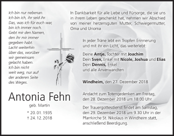 Anzeige von Antonia Fehn von MGO