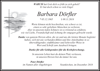 Anzeige von Barbara Dörfler von MGO