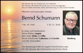 Anzeige von Bernd Schumann von MGO