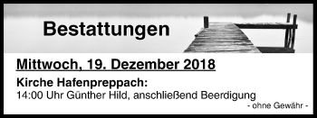 Anzeige von Bestattungen vom 19.12.2018 von MGO