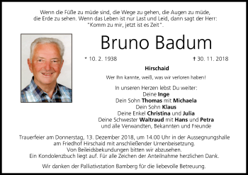 Anzeige von Bruno Badum von MGO