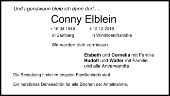 Anzeige von Conny Elblein von MGO
