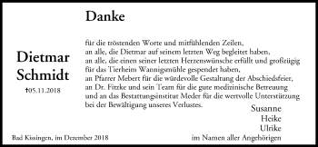 Anzeige von Dietmar Schmidt von MGO