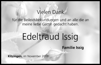 Anzeige von Edeltraud Issig von MGO