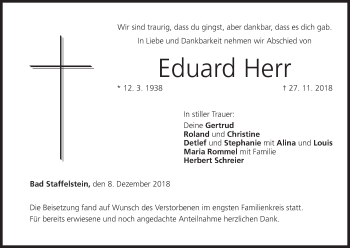 Anzeige von Eduard Herr von MGO