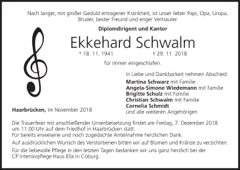 Anzeige von Ekkehard Schwalm von MGO