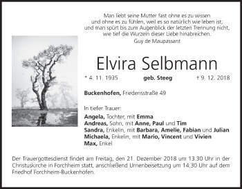 Anzeige von Elvira Selbmann von MGO