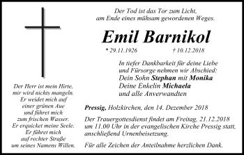 Anzeige von Emil Barnikol von MGO
