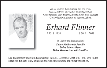 Anzeige von Erhard Flinner von MGO