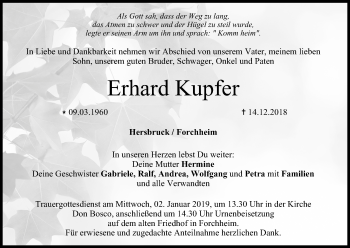 Anzeige von Erhard Kupfer von MGO