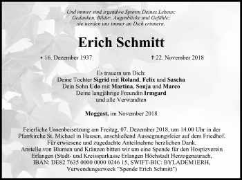 Anzeige von Erich Schmitt von MGO