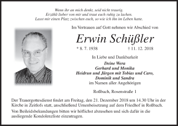 Anzeige von Erwin Schüßler von MGO