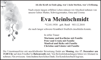 Anzeige von Eva Meinlschmidt von MGO