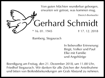 Anzeige von Gerhard Schmidt von MGO