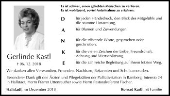 Anzeige von Gerlinde Kastl von MGO