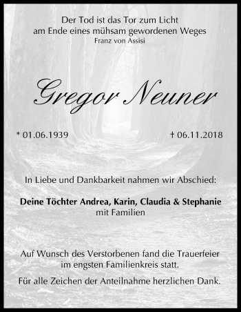 Anzeige von Gregor Neuner von MGO