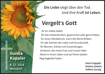 Anzeige von Gunda Kappler von MGO